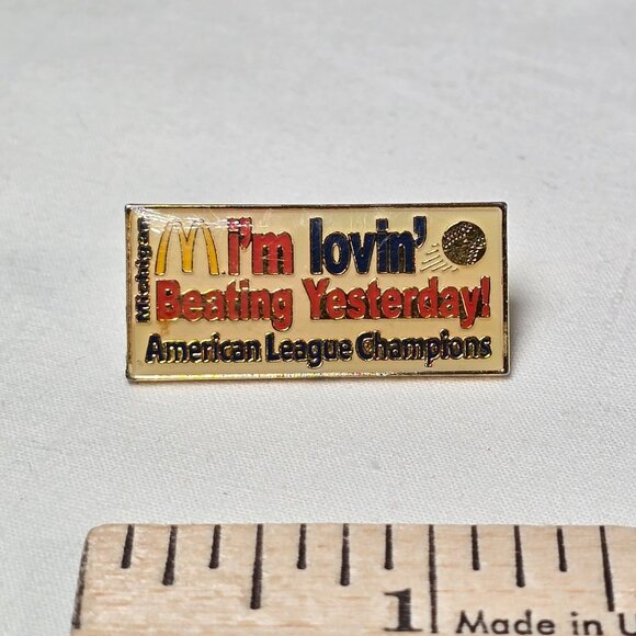 McDonalds Little League Lapel Pin Vintage Shield Award Pinback Michigan Vintage - Picture 8 of 9